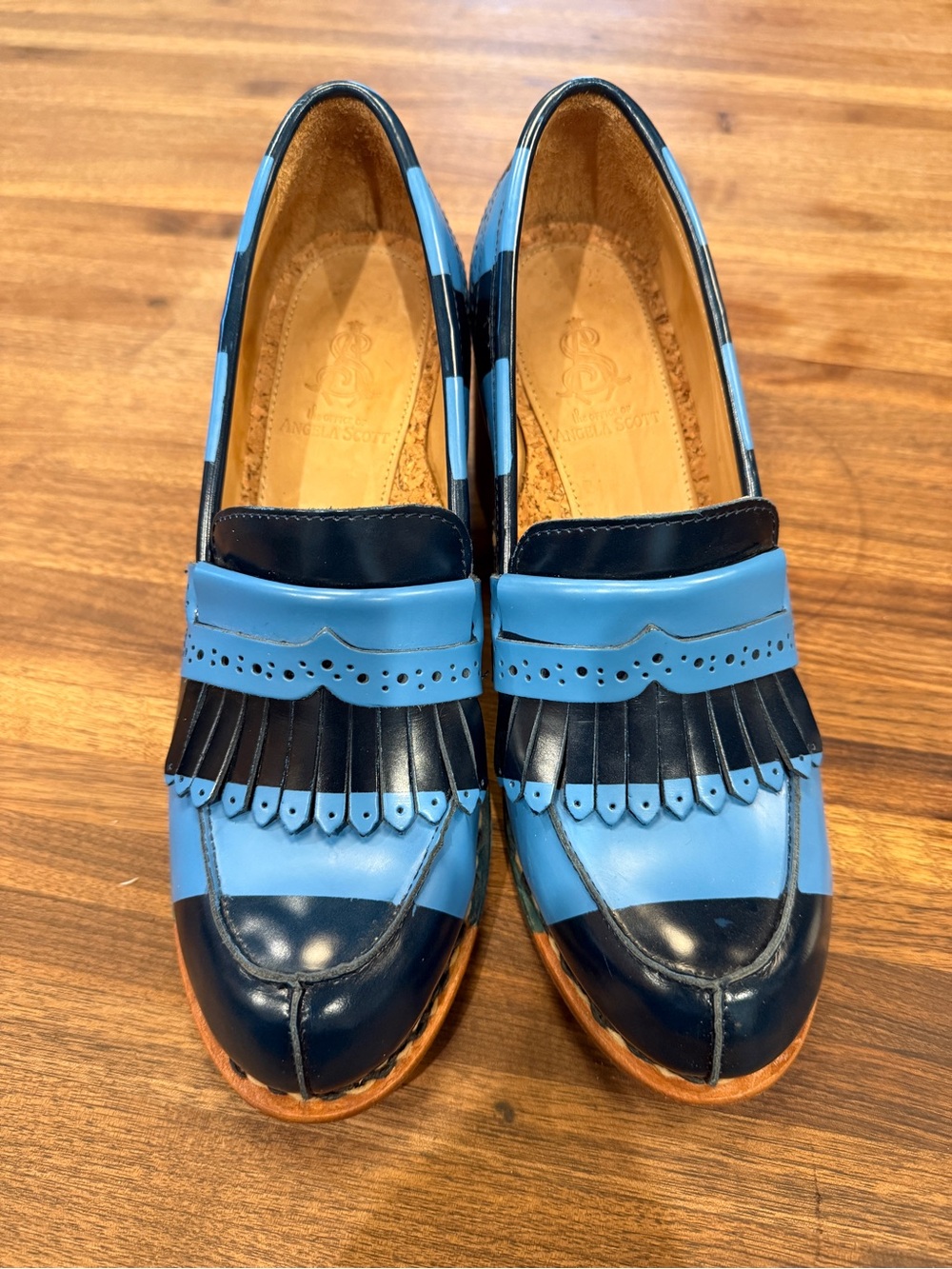 Office of Angela Scott Mrs. Smith Oxford stripe pumps - Picture 3 of 12